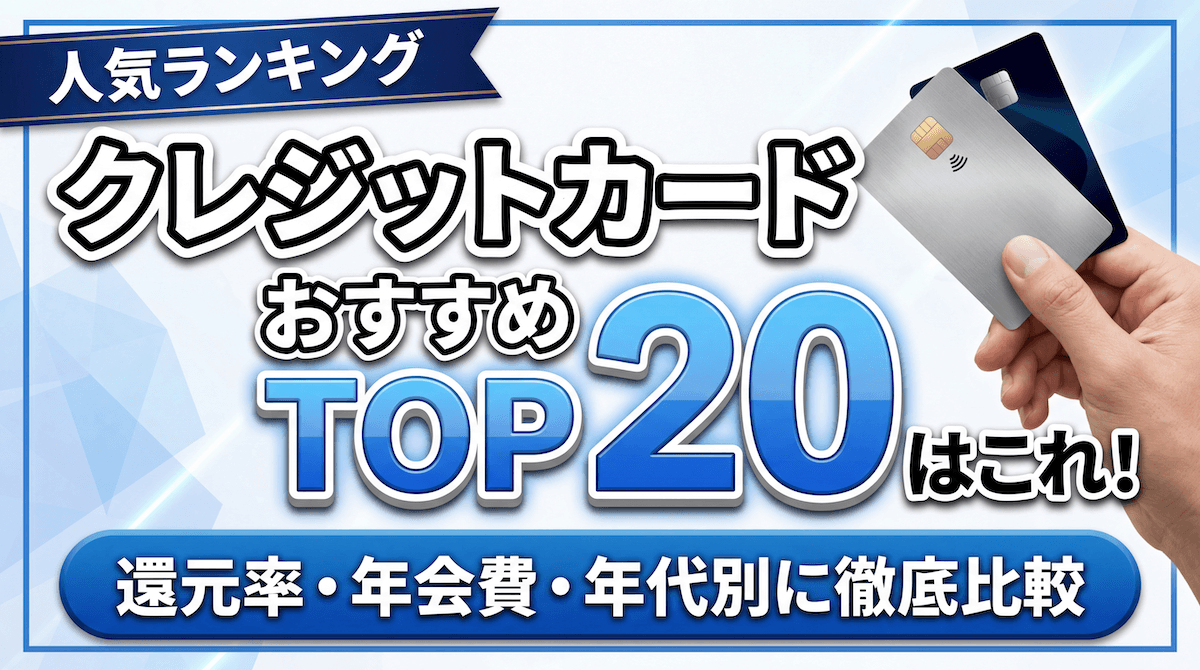 クレジットカードおすすめ人気ランキングTOP20！還元率・年会費・年代別に徹底比較