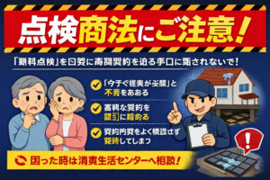 イメージ：“点検商法”にご注意を -消費者を守る為にクレジット会社ができること-　