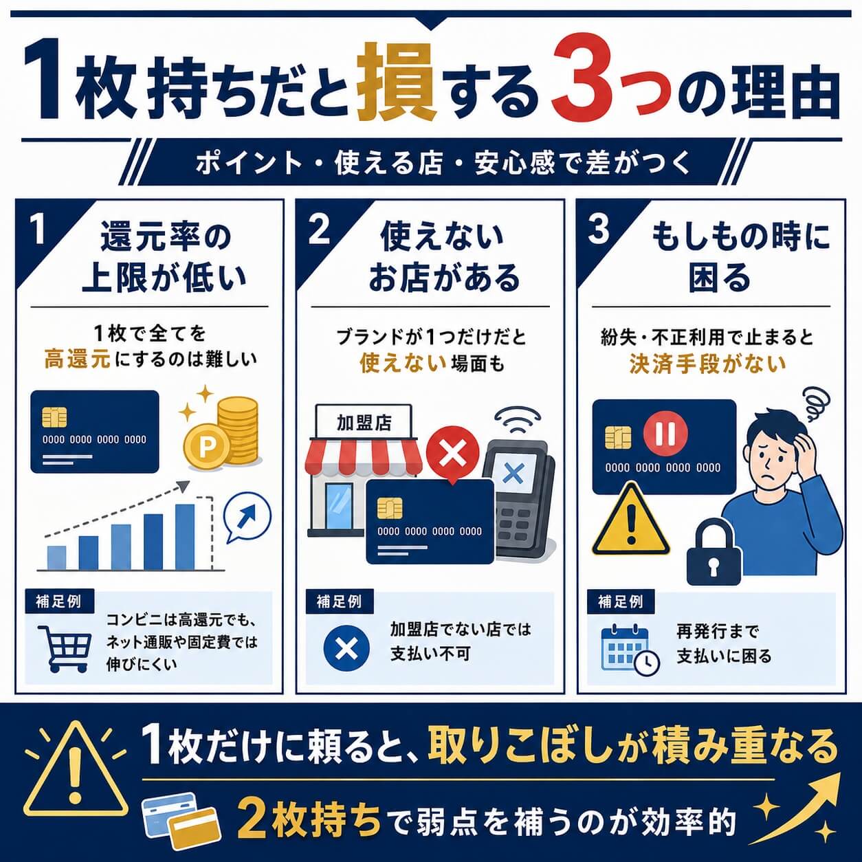 1枚持ちだと損する3つの理由